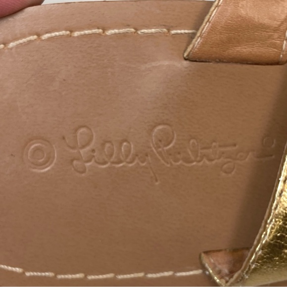 Lilly Pulitzer For Target Gold Pineapple Flip Flop Sandals Size 7 - Picture 7 of 9